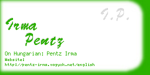 irma pentz business card